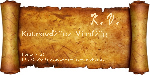 Kutrovácz Virág névjegykártya